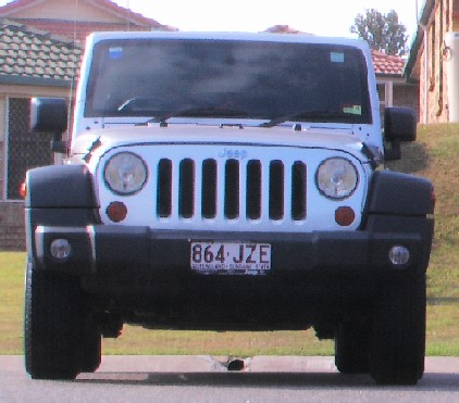 Front on view, has good clearance and not too much hanging down underneath